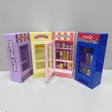 迷你超市冰箱、饮料箱、冷冻柜模型、娃娃屋配件、场景装饰 - 彩色 - 查看 4