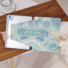 360°旋转iPad保护壳，Y型折叠支架，高清UV印刷，兼容iPad 11（2025款）、iPad Air 11/13（2025款M3）、iPad Air（M2）11/13英寸、iPad Air 4/5/6 10.9英寸、iPad Pro 11英寸、iPad Pro 12.9英寸、iPad 10.2英寸、iPad第九代/第十代及其他多种型号，保护套设计，支持多角度调节，六向支架摆放，内置笔槽，透明后盖，防摔保护，自动唤醒/睡眠功能 - 彩色 - 查看 1
