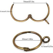 Gardinenstangen-Clipringe, 50 mm Innendurchmesser, 20er-Set, bronzefarben, geeignet für Duschvorhänge, Fenstergardinen und Café-Gardinen. - Bronze - Übersicht 3