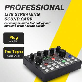 LMBGM V8S 音频接口，适用于主播现场演唱设备、智能手机和电脑，V8 音频接口，支持 iOS 和安卓系统。