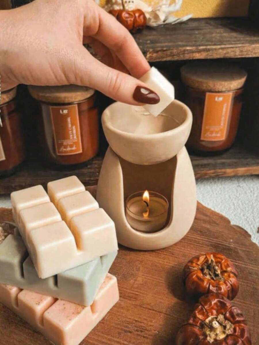 1件装香薰蜡烛套装，香氛蜡烛块，冰淇淋香氛蜡烛，（3盎司）什锦香氛蜡烛块/蜡烛片 - 玫瑰、香草、咖啡、栀子花、薰衣草、檀香、柠檬、苹果肉桂，香氛蜡，天然蜡块，大豆蜡块，家用香薰蜡烛，精油炉香氛蜡烛块，女士香薰礼盒 - 彩色 - 查看 1