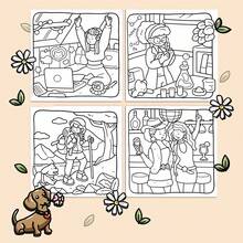 (Édition de luxe améliorée, papier plus épais, 20,5*20,5 cm) "Livre de coloriage de l'espace des filles", convient aux couples et aux familles, convient aux rassemblements, à la Saint-Valentin, aux anniversaires et à d'autres fêtes. Fournitures de peinture et d'apprentissage, 22 pages, livre, livre de coloriage, fournitures d'apprentissage, école, Noël, Halloween, anniversaire, cadeau de rentrée scolaire, livre de coloriage, adulte, cadeau de Noël, livre de coloriage - Pièce unique - Voir 5