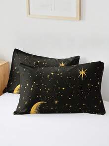 1件/2件/4件装黑白爱心图案枕套套装（不含枕芯），柔软舒适，四季皆宜 - 彩色 - 查看 20