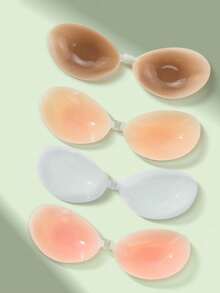 Reusable Silicone Adhesive Lift Bra, Strapless Cleavage Enhancing Bra For Women & Girls, Invisible Sticky Bra - Apricot (1 Piece Of Silicone) - View 6