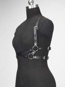Women's Plus Size Belt, Punk PU Leather Chest Harness Belt For Women,  Fashion Body Harness Belt, Gothic Accessories For Party Dating Harness Belt. - 黑色 - 查看 4