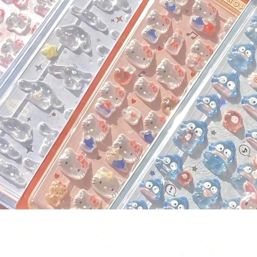 1pc Cute Cartoon Music Anime Sticker, 3D Stereo DIY Sticker, Phone Sticker, Children's Creative Sticker, Black Pupil Waterproof Sticker, Dot Sticker, Party Decoration Handmade Phone Sticker, Gift For Girls. Note: Some Styles May Have Color Differences, Shipped Randomly. - Multicolor - View 1