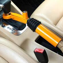 Heavy Duty Car Handbrake Lock Safety Anti Theft Gear Stick Gear Shift Lock + Key - Yellow - View 5