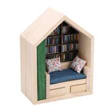 BookcasesAnsiety Bookshelf Cabina Escena de la Escena del Estrés Exquisito Decoración del Hogar en Miniatura con Libros para Relajación - Negro - Ver 1