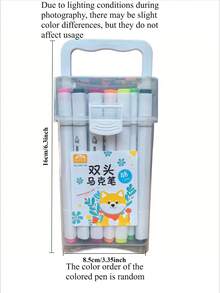 Children's Writing And Correction Tool, Washable Boxed Marker Pen 12/48 Color Children's Paintbrush, Student Drawing Double Headed Water-Based Pen