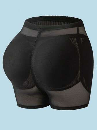 1pc Women Butt Lifting Padded Shorts, Sexy Shapewear Booty Enhancer Tummy Control Underwear With Removable Foam Pads