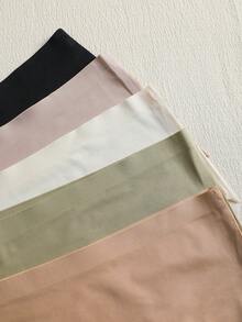 5pcs/Pack Seamless Mid-Waist Women Butt Lifting Briefs, Comfortable Stretchy Skin-Tight Breathable Smooth Tummy Control Panties - Multicolor - View 9