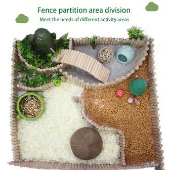1pc Hamster Habitat Accessories, Multi-Size Hideaway Tunnel, Golden Hamster Toy, Turtle, Hamster, Chinchilla Fence, DIY Partition, 2-Layer Platform, Climbing Stairs