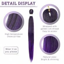 Braiding Hair Pre Stretched 32 Inch Braiding Hair No Itch Hot Water Setting Professional Synthetic Hair Extensions For Braids Daily Used - Multicolor - View 7
