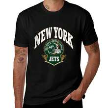 Men's Casual T-Shirt White New York Jets Football Team Logo Print For Sports Fans - 黑色 - 查看 6