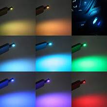RGB USB Luz Ambiental Interior Coche LED 8 Colores Cambio Dinámico Brillo Ajustable Mini Lámpara Decorativa Para Auto - popular - Ver 2