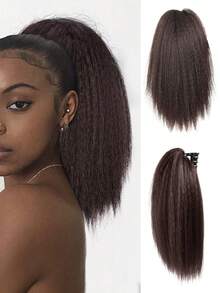 12 Inch Black Fluffy Thick Synthetic Straight Braided Wig, Suitable For Daily Wear, Parties, Halloween, Cosplay, Great Thanksgiving Gift - Multicolor - View 12