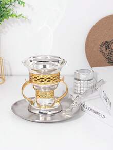 奢华水晶香炉，金属简约锤纹设计，优雅的巴库尔香炉，精湛工艺，优雅的香薰扩散器，家居装饰佳品，无烟香氛架，完美适用于客厅、卧室、瑜伽室、冥想空间，专为香氛爱好者打造的独特香炉，个性化纪念品，馈赠亲朋好友的精美礼物。 - 銀色 - 查看 4