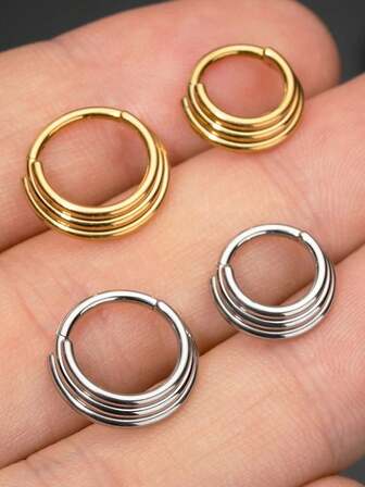 1pc 316L Stainless Steel Nose Ring, Hypoallergenic Nose Septum Ring For Daily Wear