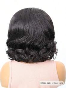 OQ Hair Wear And Go 無膠假髮 海洋波浪短波波 7x5 HD蕾絲 180%密度 8-14英吋 自然色 真人髮 預剪裁與預拔髮蕾絲封口假髮 前額假髮 未加工真人髮 自然髮際線 初學者適用 - SNatural - 查看 4