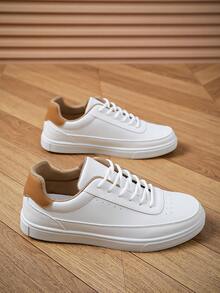 Men's Fashion Casual Sneakers, Minimalist Sports Shoes, White Trainers