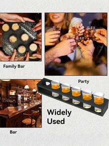 Soporte de bambú para 6 copas de vino, fácil de usar, estante multiusos para copas de vino, exhibidor de copas de vino, estante de almacenamiento de copas de vino, apto para copas de vino, vasos de whisky, copas de cóctel, regalo del Día de San Valentín, decoración para fiestas y cumpleaños, para uso en exteriores y camping - Multicolor - Ver 2