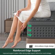 LayRoad 12/14 Inch Memory Foam Mattresses Are Available In Twin, Full, Queen, And King Sizes. They Feature Individually Pocketed Springs, Are Fiberglass-Free, Odorless, Highly Breathable, And Durable, Providing You With A Comfortable Sleep. - 黑色 - 查看 7