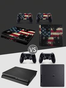 1 Set Slim Game Console Printed Skin Sticker, Waterproof Durable Scratch-Resistant Protective Decal