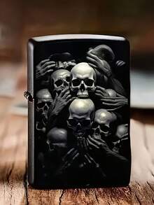 1pc Gothic Skull Lighter Case, Kerosene Lighter Replacement Shell, Compatible With Propane/Fuel Lighters - Compatible With Standard Lighters (Shell Only, Lighter Not Included) - Creative Gothic Style, Holiday Gift, Suitable For Daily Carry Or Special Occasions