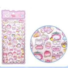 Cute Cat Cartoon Stickers, Adorable 3D Crystal Epoxy Mobile Phone Decoration Stickers, DIY Scrapbooking Stickers For Handmade Cards And Journals - Multicolor - View 11