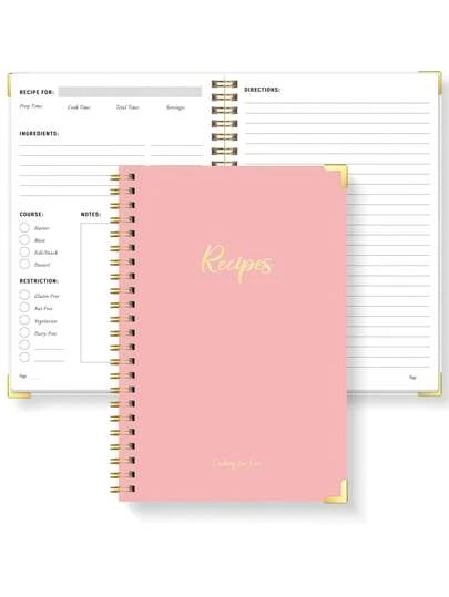 BUBU Blank Recipe Book, Write Your Own Recipes, Cute Blank Recipe Book, 8X5.6 Inch Blank Recipe Book, Suitable For Home Recipes, Hardcover Recipe Notebook, Write Your Own Recipes, School Supplies, Back To School Season