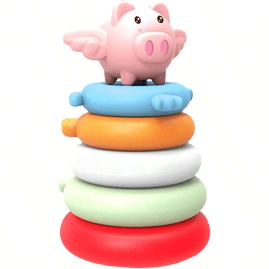Juguete circulo anidacion juguete apilador para bebe circulo anidacion silicona juguetes Montessoris para niños juguetes para enseñanza temprana juguetes para bebes regalo Hoghaki - DibujosanimadoscerdoDieLe5capas - Ver 1