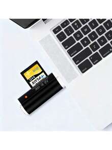 ELE-GATE Lector de Tarjetas Multifunción USB 2.0 All In One – Carcasa de Aluminio con Diseño de Encendedor - Negro - Ver 2