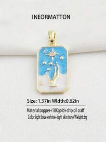 1pc Tarot Card, Palm, Sun, Heart, Devil's Eye, Snake Enamel 18K Gold DIY Pendant Charm For Bracelet, Necklace, Keychain, Jewelry Making, Accessories, Amulet, Phone Charm, Bag Decoration, Craft, Display, Earrings, Necklace, Keychain, Jewelry, Chat, Women's Accessories, Evil, Jewelry Maker, Women's Keychain - Multicolor - View 6