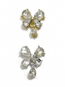 5pcs Rhinestone Butterfly Pendant Nail Art Decorations, 3D Metal Crystal Glass Nail Jewelry DIY Accessories Suitable For Girls And Women Nails - Multicolor - View 5