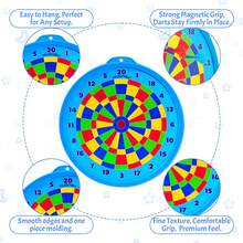 HUANQU 15-Inch Double-Sided Dart Board Set, 12 Plastic Safety Tip Darts, Decorations, Darts Enthusiast Gift, Indoor Activity Game, For Indoor/Outdoor Use, Perfect Gift For Christmas, Valentine's Day, Easter, Children's Day And Other Holidays - Multicolor - View 6