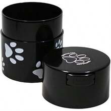 Tightpac America Pawvac 3 Ounce Vacuum Sealed Pet Storage Container; Black Cap & Body/White Paws(TV2 Patas negras) - Multicolor - Ver 2