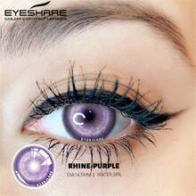 EYESHARE New Pair Of Colored Contact Lenses For Anime, Cosplay, Pink, To Enlarge Eyes, Blue/Gray, Colorful Makeup, Purple/Green/Red Beauty Pupils, 14.50 Mm (No Prescription) - 紫色 - 查看 3