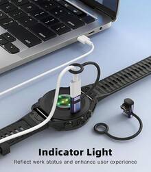 Adaptador de Cargador MoKo para Reloj Garmin 3Pack, Cable de Cargador USB C para Garmin Fenix 8/7/7X/7S/6, Forerunner 970/570/965/955/265/255/165/55, Vivoactive 5/4S, Venu 3S/2/SQ, Instinct, Epix, Negro - Morado-Gris - Ver 8