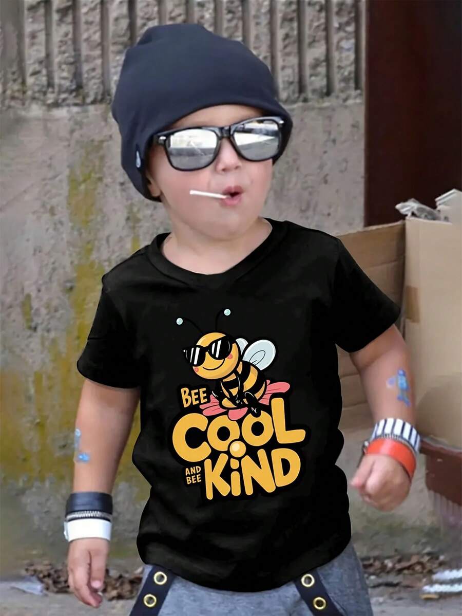 blusas para niña,blusas de niña,playeras de niño,Camiseta Estilosa para Niños - Negro - Ver 1