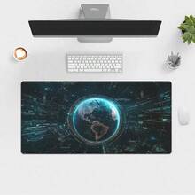 Mouse Pad de Borracha de Alta Qualidade - Um Tapete de Mesa À Prova d'Água e Antiderrapante Adequado para Jogadores e Trabalhadores de Escritório, com Design Temático de Globo. Este Mouse Pad Gamer Extra Grande Incorpora um Design de Globo Digital. - Multicolorido - Visão 6