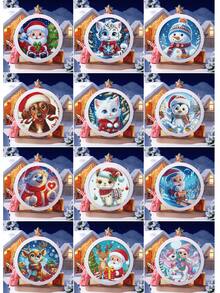 1pc Christmas 5D Diamond Painting Kit With Frame - DIY Children Mosaic Diamond Art | Holiday Handicraft, Fun Handmade Christmas Decoration, Ideal Christmas & New Year Gift For Boys And Girls, Porch And Indoor Home Decor - Christmas Diamond Painting - View 5