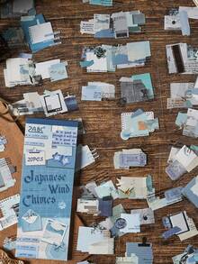 20张/包 复古主题剪贴簿贴纸，创意美学装饰贴纸，DIY手工材料，节日礼物，个性化剪贴簿学习用品 - 棕色 - 查看 4