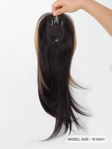 这款16英寸的夹式合成假发片带有刘海，适合头发稀疏的人群，长款层次感设计，渐变金色，适合女性佩戴。 - 彩色 - 查看 5