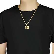 Susook Collar Con Número Para Niño Chapado En Acero Iidable Con La Camiseta De Atleta 00-99 Cad Con Números Colgante Persolizado Joyería Inspiradora Regalo Para Hombres Baloncesto Bé - como en la foto - Ver 4