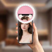 1个便携式LED自拍环形灯，手机灯，镜前化妆灯，直播夹灯自拍灯，USB充电，3种照明模式，便携式照明，美颜光环灯，适用于直播、视频会议照明、摄影摄像、修甲、睫毛嫁接，触摸按键控制，房间装饰，完美的情人节礼物，游戏装备，150mAh电池 - 環形燈 - 查看 15