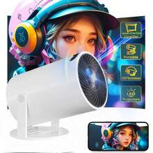4K Smart Projector, Supports WiFi & Wireless 5.0, OS, 180° Rotatable Screen Stereo, Compact Design Suitable For Home Theater, Gaming, Outdoor Movie Viewing, Compatible With Smartphone/TV Stand/Laptop/Ultra HD Display