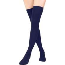 Thigh High Socks Long Over Knee High Socks For Women Casual Athlete Striped Knee High Stocking,36066835 - 藍色 - 查看 1
