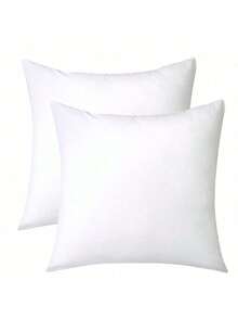 1pc/2pcs White Pillow Insert, Modern High Elastic Fiber Filled, Square Pillow, Suitable For Home Living Room Sofa Bedroom Headboard, Hotel Travel