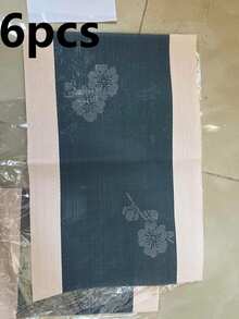 1/4/6pcs Chinese Style Woven Placemats, 12*18 Inches, PVC Heat-Resistant & Anti-Slip Placemats, Blue Background With White Plum Blossom Pattern, Washable Decorative Placemats, Suitable For Home Kitchen, Hotel, Restaurant, Party, Wedding And Holiday