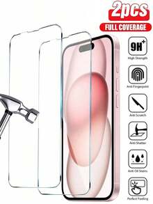 2pcs Ultra Durable Full Screen High Definition Tempered Glass Screen Protector, Compatible With Iphone 17/17Pro/17Air/17Pro Max, 16/16Pro/16Plus/16Pro Max, 15/15Plus/15Pro/15Pro Max, 14/14Plus/14Pro/14Pro Max, 13 Mini/13/13Pro/13Pro Max, 12 Mini/12/12Pro/12Pro Max, 11/11Pro/11Pro Max. Scratch-Resistant, Anti-Fall, Anti-Fingerprint, 9H Hardness, Easy To Install. - Clear - View 21